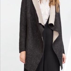 ❌GIFTED Zara waterfall drape cardigan S